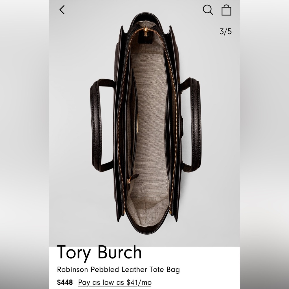 Tory Burch Robinson Tote Black - Picture 2 of 8